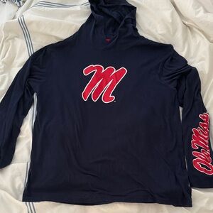 men’s old miss long leave shirt with hood, lightweight